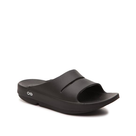 Oofos OOahh Black Unisex EU 39 Men 6 Women 8 Recovery Comfort Lightweight Slides - Picture 1 of 12
